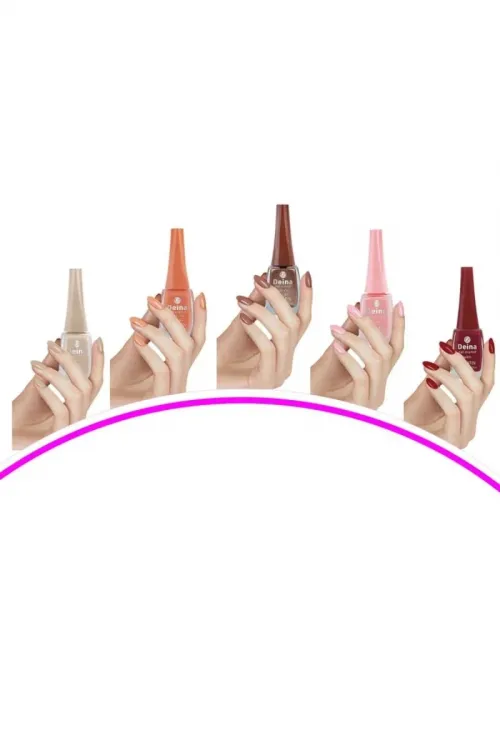 5 Adet Keratinli Besleyici Oje 14 ml SET6  mudanis