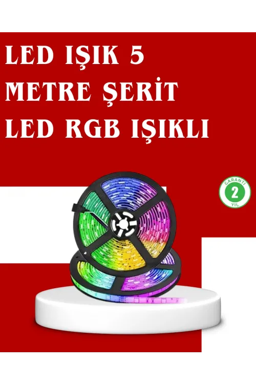 5 Metre Kumandalı Rgb Şerit Led Aydınlatma