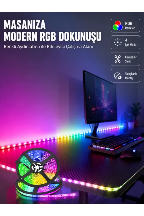 5 Metre Kumandalı Su Geçirmez Şerit Led