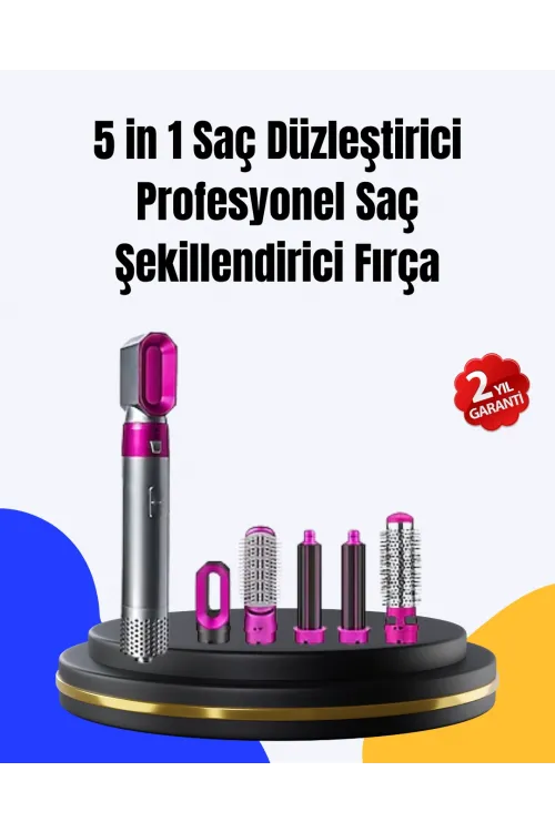 5 Parça Saç Şekillendirme Seti Düzleştirme Dalga Ve Bukle Yapma