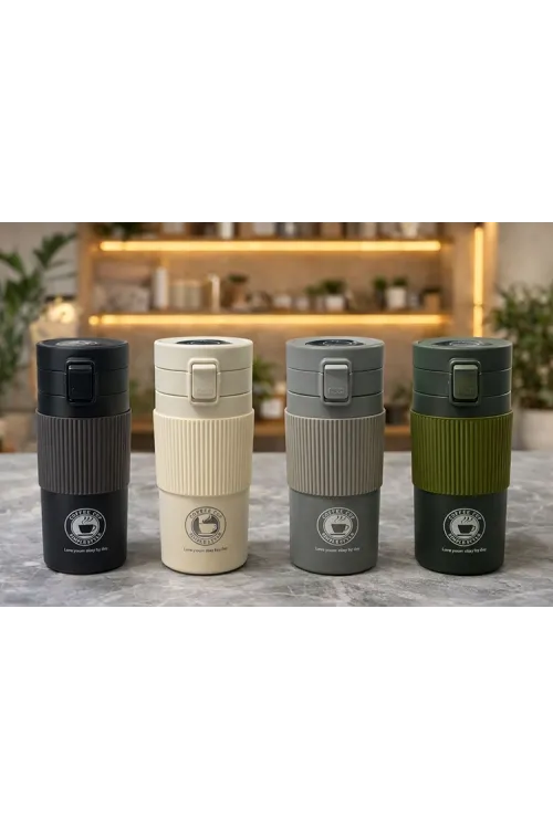 500 Ml Paslanmaz Çelik Termos Dereceli Mug - Sızdırmaz Kapaklı Çift Katmanlı Dereceli Termos  Alk4627