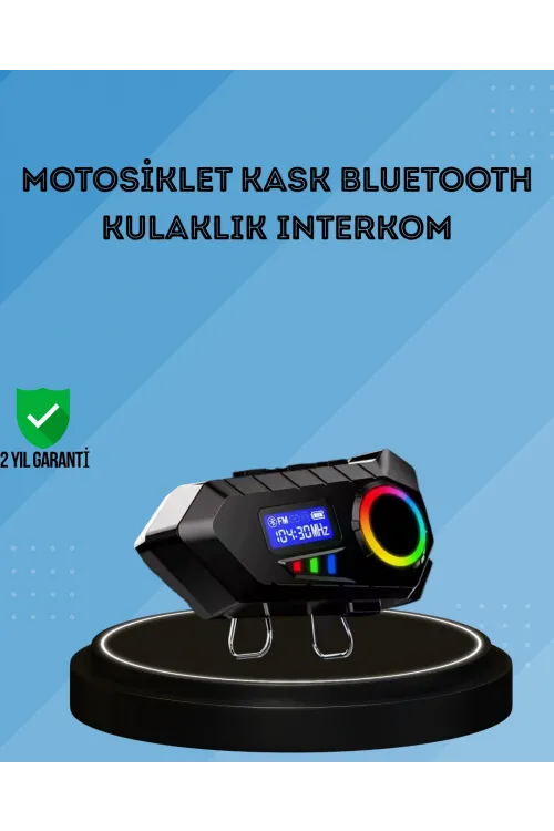 500mah Bataryalı Bluetooth 5.4  İnterkom Led Ekranlı Fm Destekli