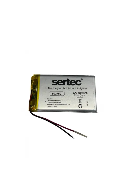 503759 3.7V 1200 MAh Li-Polymer Pil (Devreli/1.5A)