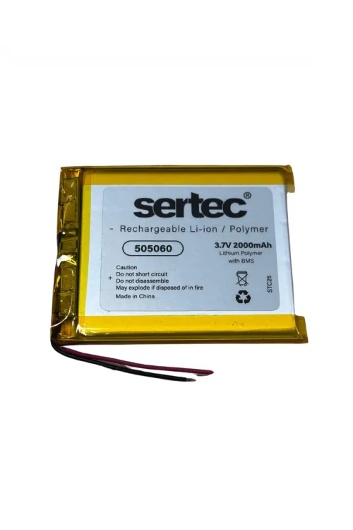 505060 3.7V 2000 mAh Li-Polymer Pil (Devreli/1.5A)
