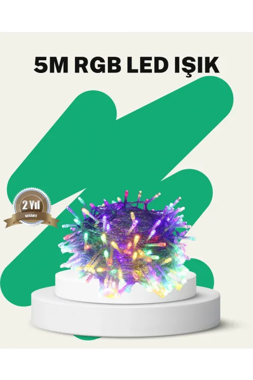 50’li Led Şeffaf Kablolu 5 M Aydınlatma Işık Süsleme Led