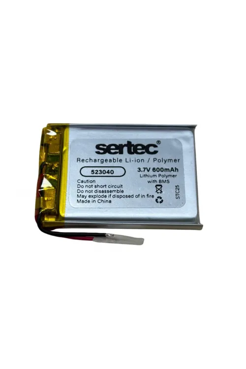 523040 3.7V 600 MAh Li-Polymer Pil (Devreli/1.5A)