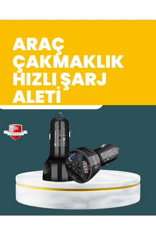 55w Hızlı Şarj Araç Çakmaklık Adaptörü Qc 3.0 Pd