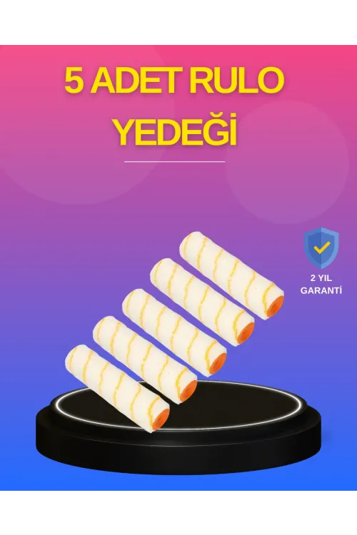5’li Detay Boya Rulo Takımı Pürüzsüz Yüzey İçin İdeal