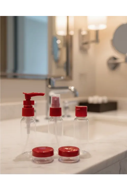 5’li Seyahat Boy Kozmetik Şişe Seti 30 Ml Çantalı Organizer