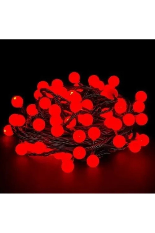 5m 28 Led Kırmızı Işık Siyah Kablo Fişli