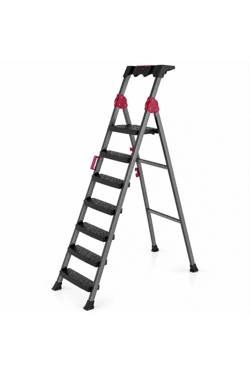6+1 Basamaklı Metal Merdiven 150kg.taşıma