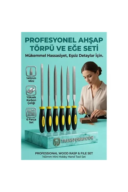 6lı Ahşap Törpü Eğe Seti | 140mm Hobi Modelci El Törpüsü Takımı 723188