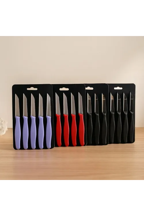 6lı Renkli Plastik Saplı Meyve Bıçağı
