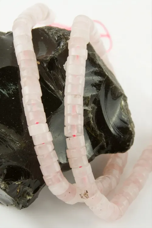 6 mm Disk Pembe Kuvars Taşı