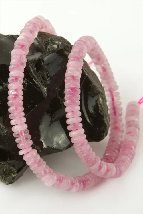 6 mm Rondela Pembe Kuvars Taşı