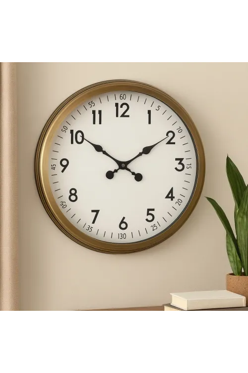 60 cm Eskitme Metal Dekoratif Duvar Saati