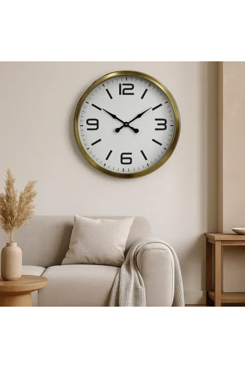 60 cm Gold Metal Dekoratif Duvar Saati