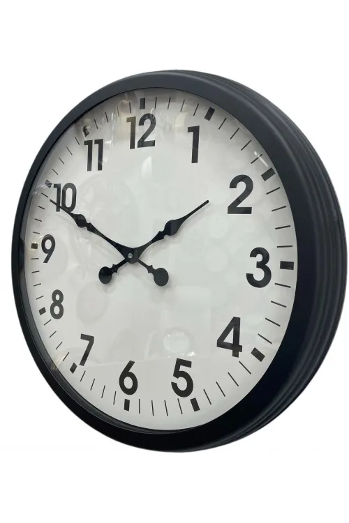 60 cm Siyah Metal Duvar Saati