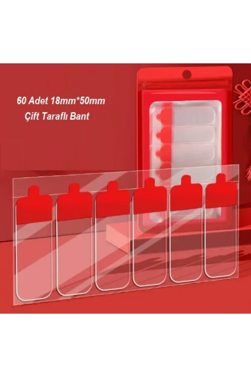 60 Parça Kolay Açılır Güçlü Çift Taraflı Bant 18mm*50mm