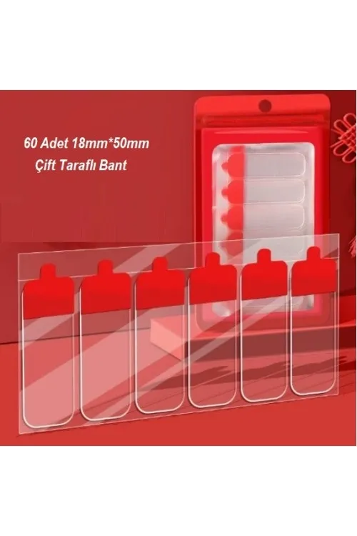 60 Parça Kolay Açılır Güçlü Çift Taraflı Bant 18mm*50mm
