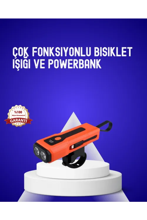 600 Lümen Şarjlı Bisiklet Farı Cob Yan Çakar Acil Durum