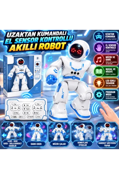 606-34 Uzaktan Kumandalı El Sensor Kontrollü Akıllı Robot