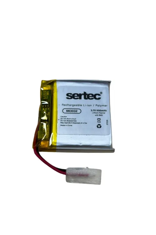 663032 3.7V 650mAh Li-Polymer Pil (Devreli/1.5A)