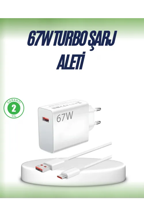 67 Watt Çift Turbo Şarj Adaptörü  Reno 4 5 6 Uyumlu