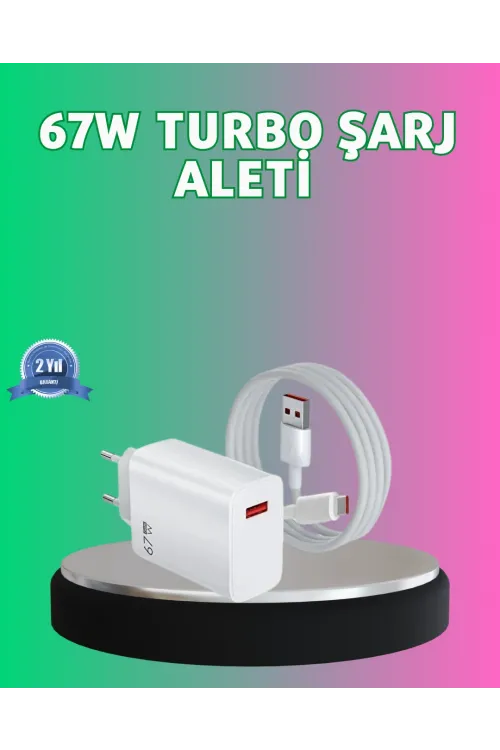 67 Watt Güçlü Turbo Şarj Aleti Samsung Note 10 Note 20 Uyumlu