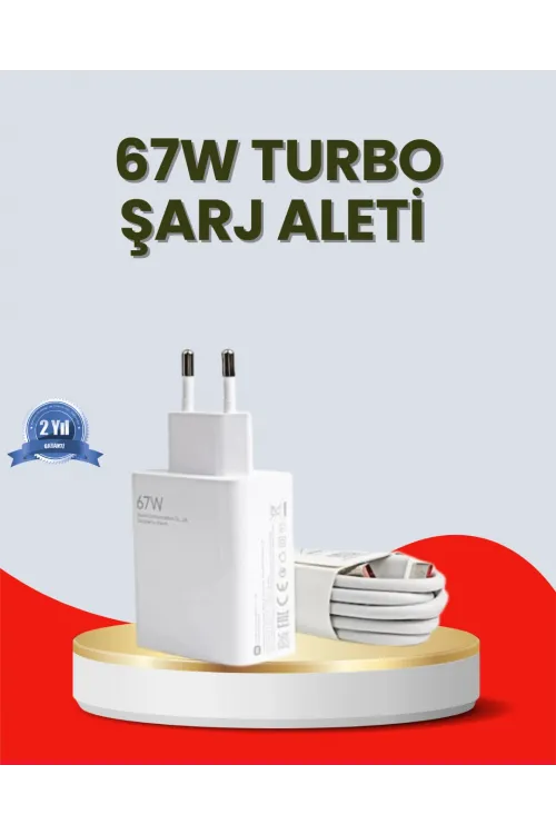 67 Watt Ultra Hızlı Şarj Adaptörü  Redmi 9 10 12c Uyumlu