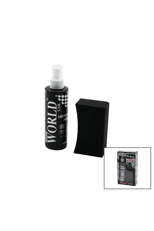 Shıne World Car  Lastik - Tampon  Parlatıcı Sprey Seti  Plastik Şişe   250ml ± %10 Parlatma Süngeri