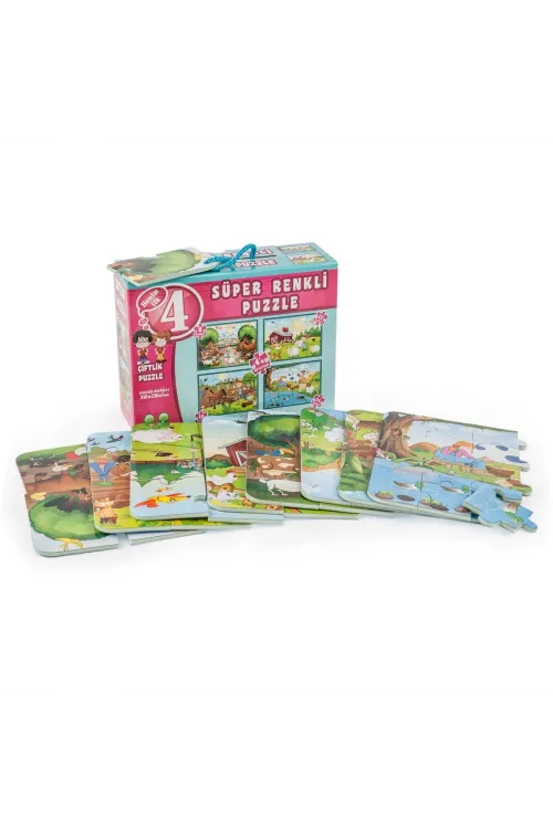 3222 ÇİFTLİK SÜPER RENKLİ PUZZLE 4LÜ