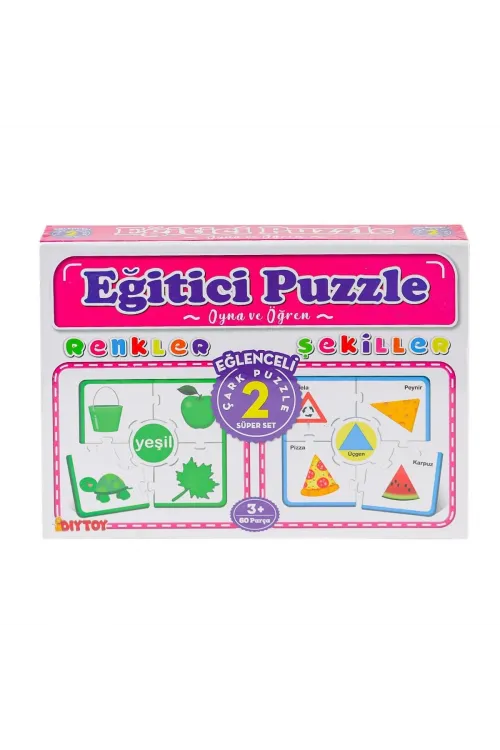 7194 Çark Puzzle Renkler Şekiller -Dıytoy