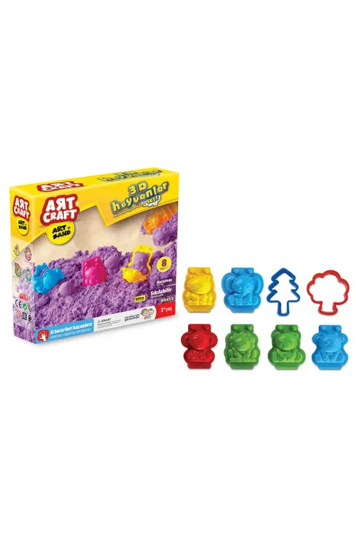 03612 Dede, Artsand 3D Hayvanlar Kum Seti 500 gr / +3 yaş