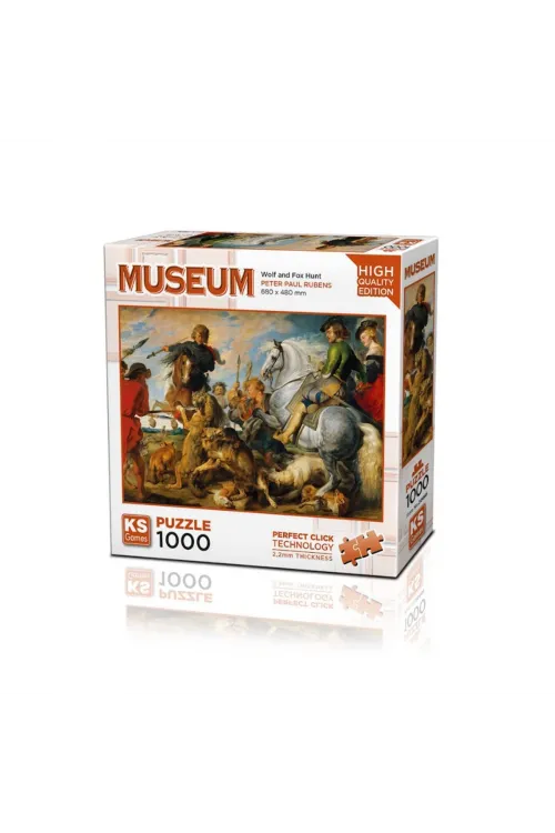 20666 Wolf And Fox Hunt 1000 Parça Puzzle -KS Puzzle