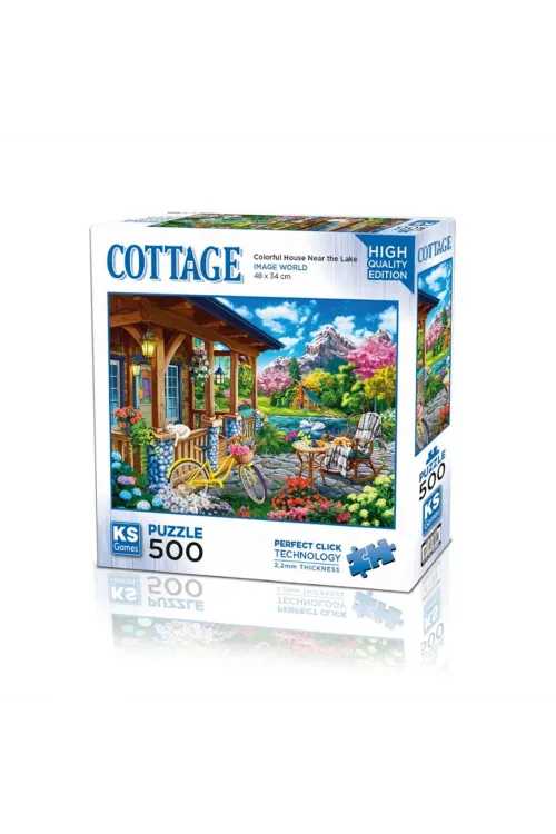 20053 Colorful House Near The Lake  500 Parça Puzzle -KS Puzzle
