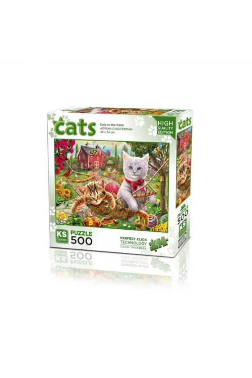 20043 Kediler Çiftlikte 500 Parça Puzzle -KS Puzzle