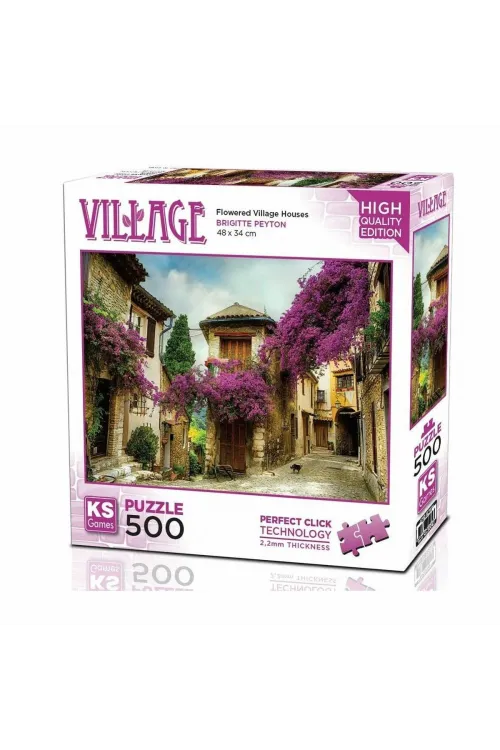 20062Flowered Village Houses 500 Parça Puzzle