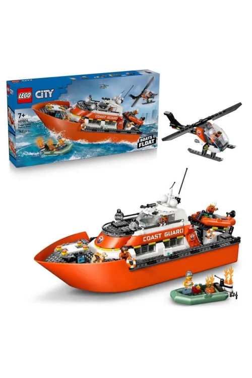 60504 Lego City Sahil Güvenlik Kurtarma Botu ve Helikopteri 742 parça +7 yaş