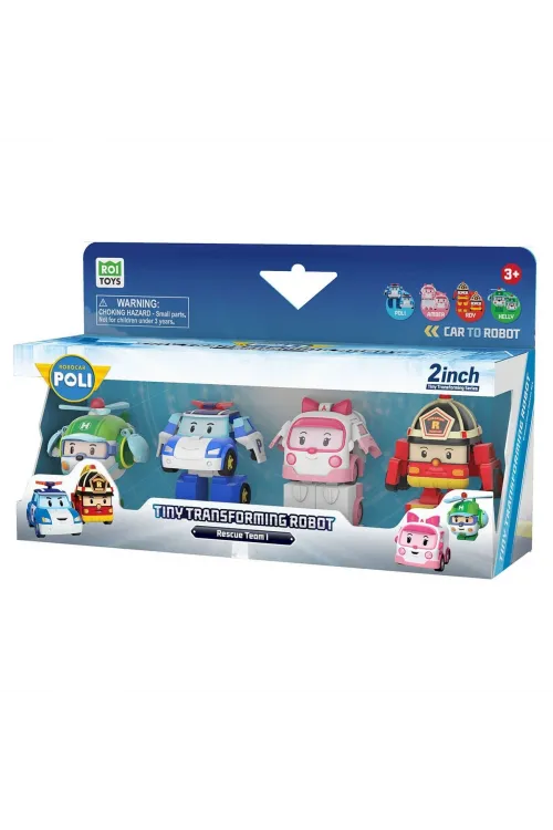 POLI MRT-674 Robocar Poli Mini Transforming Kasabanın Kurtarma Araçları 4lü Set