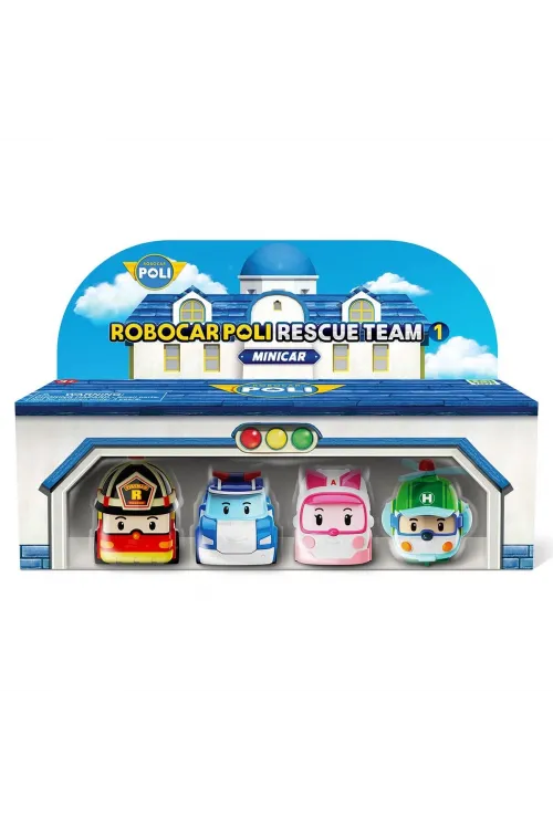 POLI MRT-760 Robocar Poli Mini Kasabanın Kurtarma Araçları 4lü Set