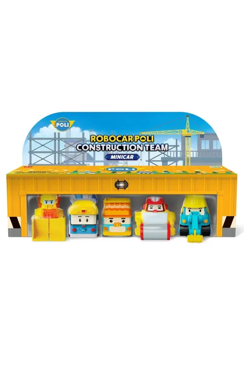 POLI MRT-761 Robocar Poli Mini İnşaat Araçları 5li Set