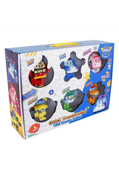 POLI ZR-915 Robocar Poli Quick Transforming Mini Rescue Deluxe Set