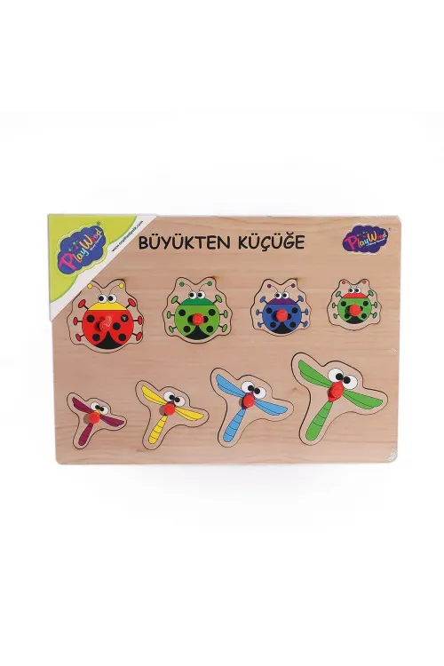 131-132 ONY Ahşap Tutmalı Puzzle Büyükten Küçüğe -Onyıl