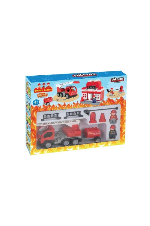 03 610 Double Blocks İtfaiye Seti -Pilsan Oyuncak
