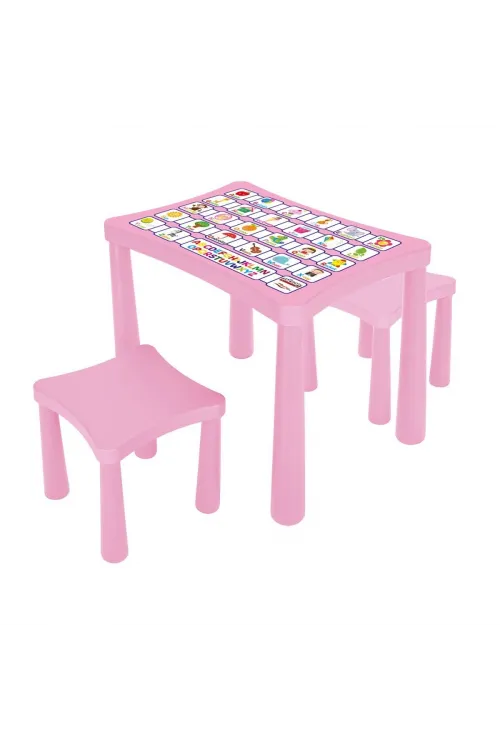 03 493 STORY İKİ TABURELİ MASA (PEMBE)