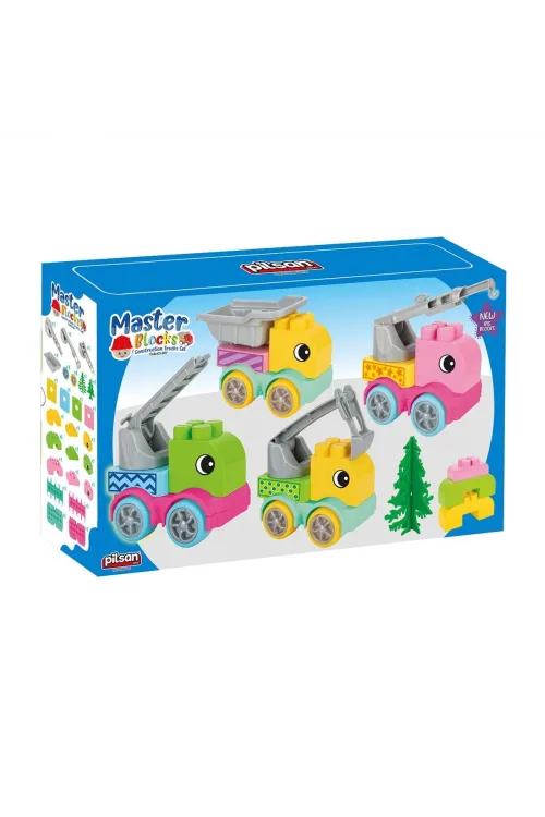 03 607 MASTER BLOKLAR İNŞAAT KAMYONLARI SETİ