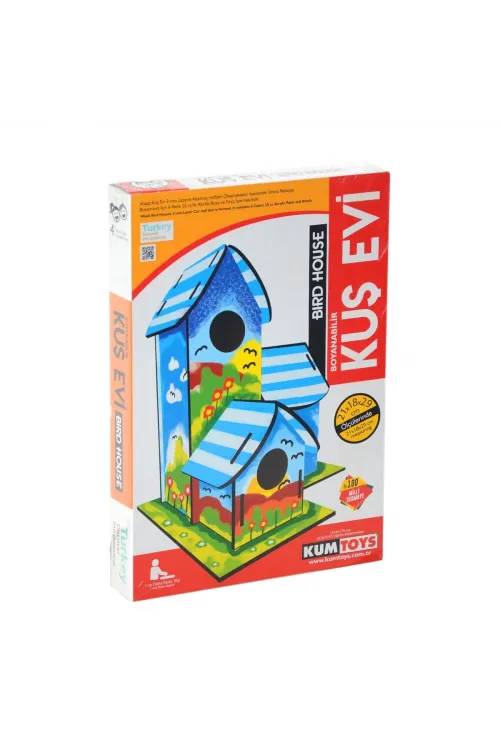 5269 Kumtoys Boyanabilir 3lü Kuş Evi - Bird House