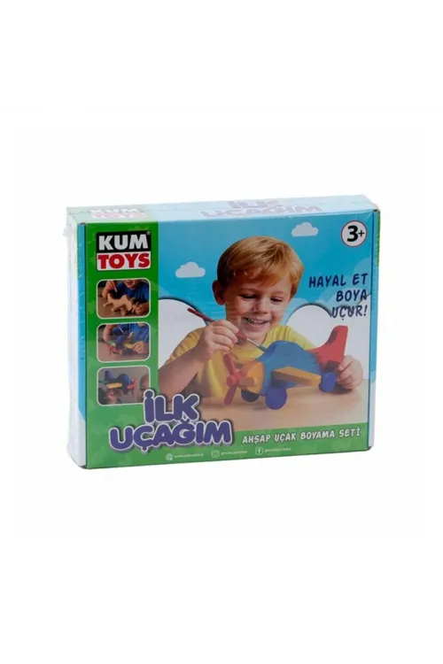 KM5869 KUMTOYS İLK UÇAĞIM AHŞAP BOYAMA SETİ