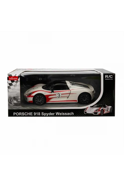 70710 1:14 Uzaktan Kumandalı Porsche 918 Spyder Weissach Işıklı Araba 32 cm